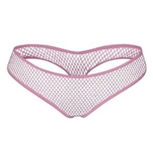 NWT SKIMS X SWAROVSKI Stretch Net Dipped Thong in Bubble Gum Pink